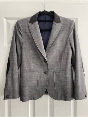 rag & bone Gray Women's Two-Button Blazer with Dark Collar Size 4